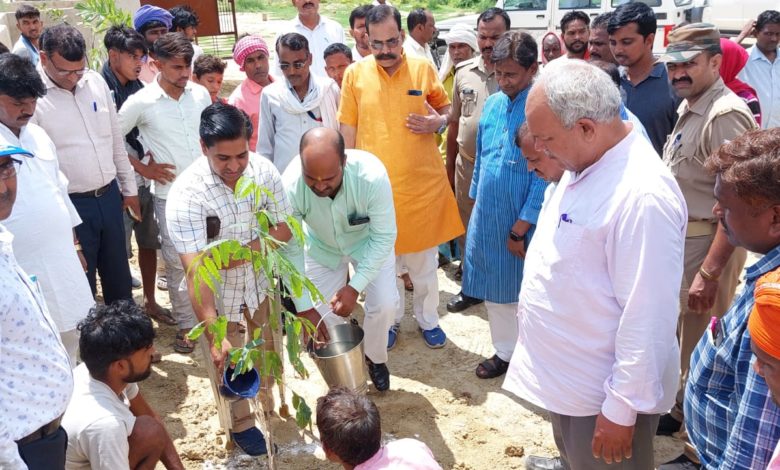 अजगरा विधायक पूर्व ब्लाक प्रमुख सहित खंड विकास अधिकारी ने किया वृक्षारोपण 3 amn 5 1 5