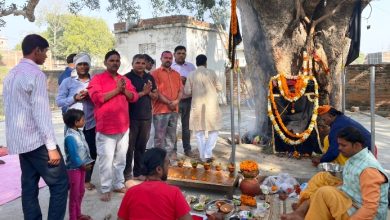 Photo of शनि देव की प्राण प्रतिष्ठा हेतु गाजे-बाजे के साथ निकली शोभायात्रा
