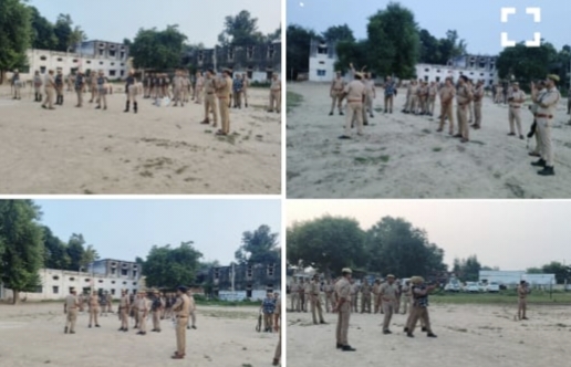 भोगनीपुर सर्किल के सभी थाना प्रभारियों ने भारी पुलिस फोर्स संग बलवा ड्रिल का अभ्यास किया 3 IMG 20230928 130728