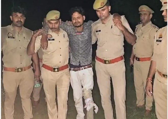 कानपुर देहात में पुलिस मुठभेड़ में आरोपी गिरफ्तार,पुलिस पर फायरिंग के बाद बाएं पैर में लगी गोली 1 photo 1 1 13