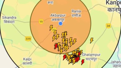 Photo of दामिनी ऐप का अलर्ट: अकबरपुर में आसमानी बिजली गिरने की आशंका