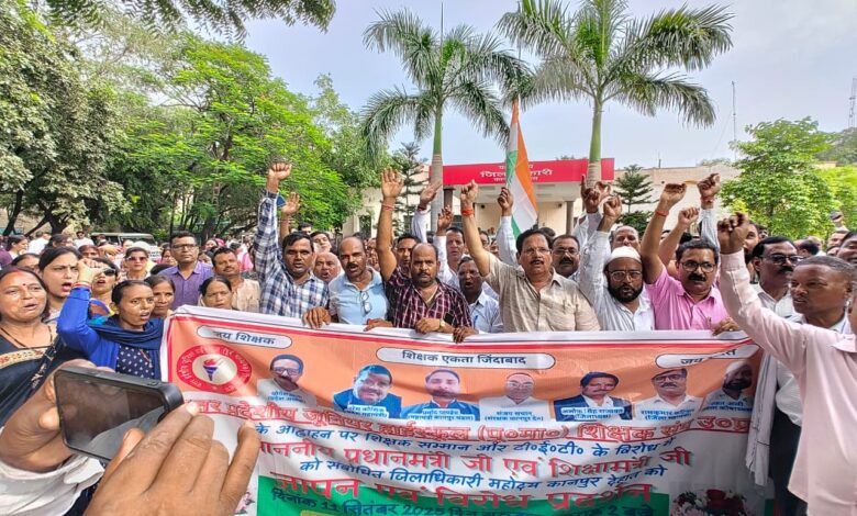 टीईटी अनिवार्यता के खिलाफ बेसिक शिक्षकों का विरोध जिलाधिकारी को सौंपा ज्ञापन 3 शिक्षक