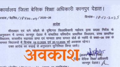 Photo of कानपुर देहात में कक्षा 8 तक के स्कूलों में दो दिनों की छुट्टी घोषित