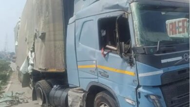 Photo of कानपुर देहात में जानवर को बचाने में कंटेनर पलटा,चालक घायल
