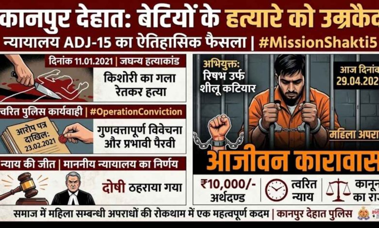 सजा पाने वाले अभियुक्त को जेल ले जाती कानपुर देहात पुलिस