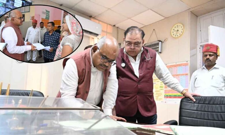 जिलाधिकारी जितेंद्र प्रताप सिंह यूएचएम अस्पताल कानपुर का निरीक्षण करते हुए।