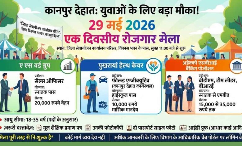 कानपुर देहात रोजगार मेला जिला सेवायोजन कार्यालय परिसर