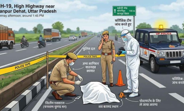 कानपुर देहात नेशनल हाईवे पुलिस जांच शव