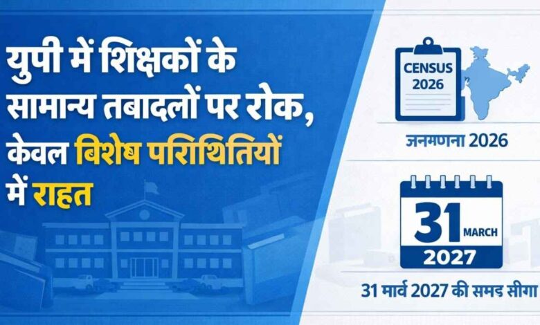 जनगणना के चलते यूपी में शिक्षकों के तबादलों पर लगी रोक, केवल विशेष परिस्थितियों में मिलेगा स्थानांतरण 1 उत्तर प्रदेश बेसिक शिक्षा विभाग के स्कूल में पढ़ाते शिक्षक।