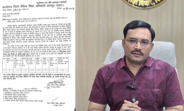 कानपुर देहात: बिना मान्यता संचालित निजी स्कूलों पर आखिर कब गिरेगी गाज 1 कानपुर देहात में बिना मान्यता के चल रहे एक निजी स्कूल का मुख्य द्वार और परिसर