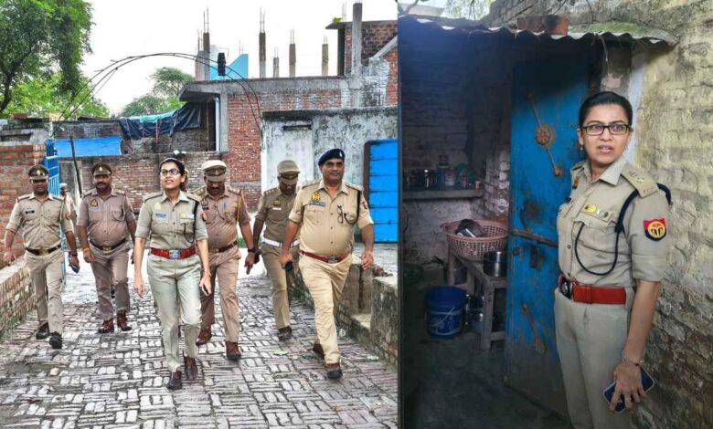 रसूलाबाद की कहिंजरी चौकी का औचक निरीक्षण करतीं एसपी श्रद्धा नरेन्द्र पाण्डेय