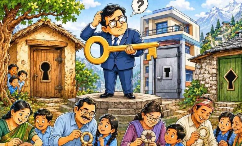 कक्षा में बच्चों को पढ़ाते शिक्षक की तस्वीर