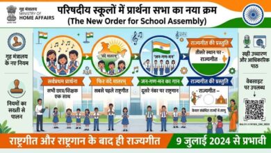 स्कूलों में प्रार्थना सभा का नया नियम लागू, अब इस तय क्रम में ही गूंजेंगे राष्ट्रगीत और राष्ट्रगान 39 Photo of स्कूलों में प्रार्थना सभा का नया नियम लागू, अब इस तय क्रम में ही गूंजेंगे राष्ट्रगीत और राष्ट्रगान