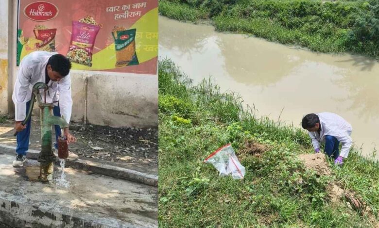IIT Kanpur Team Collecting Water Soil Samples In Rania