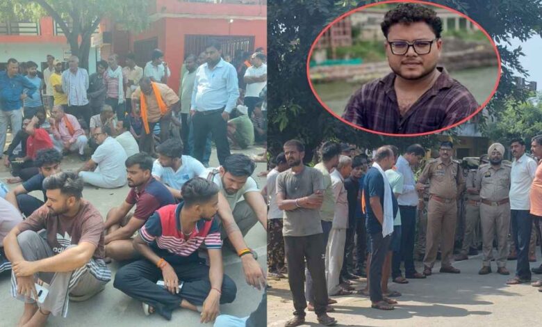 गजनेर में व्यापारी की मौत के बाद परिजनों का हंगामा, जिठरौली तिराहे पर शव रखकर लगाया जाम 1 kanpur dehat merchant death hamaama