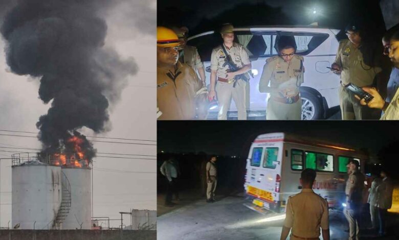 कानपुर देहात में टायर फैक्ट्री के तेल टैंक में लगी भीषण आग,दो की मौत