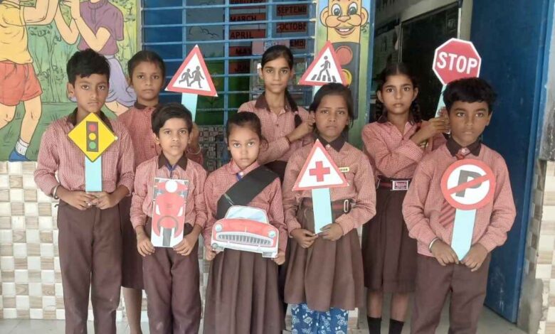 School Road Safety Awareness activity at Primary School Fatehpur Roshnai.