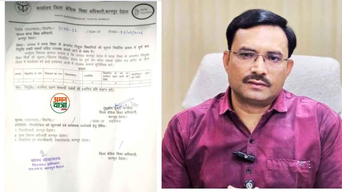 कानपुर देहात में शिक्षामित्रों के विवरण तलब करते बीएसए का आदेश
